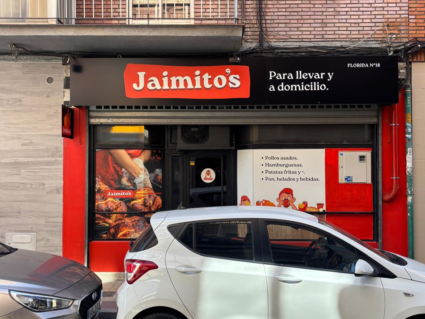 Rótulo de Jaimito's: para llevar y a domicilio, Florida nº 18